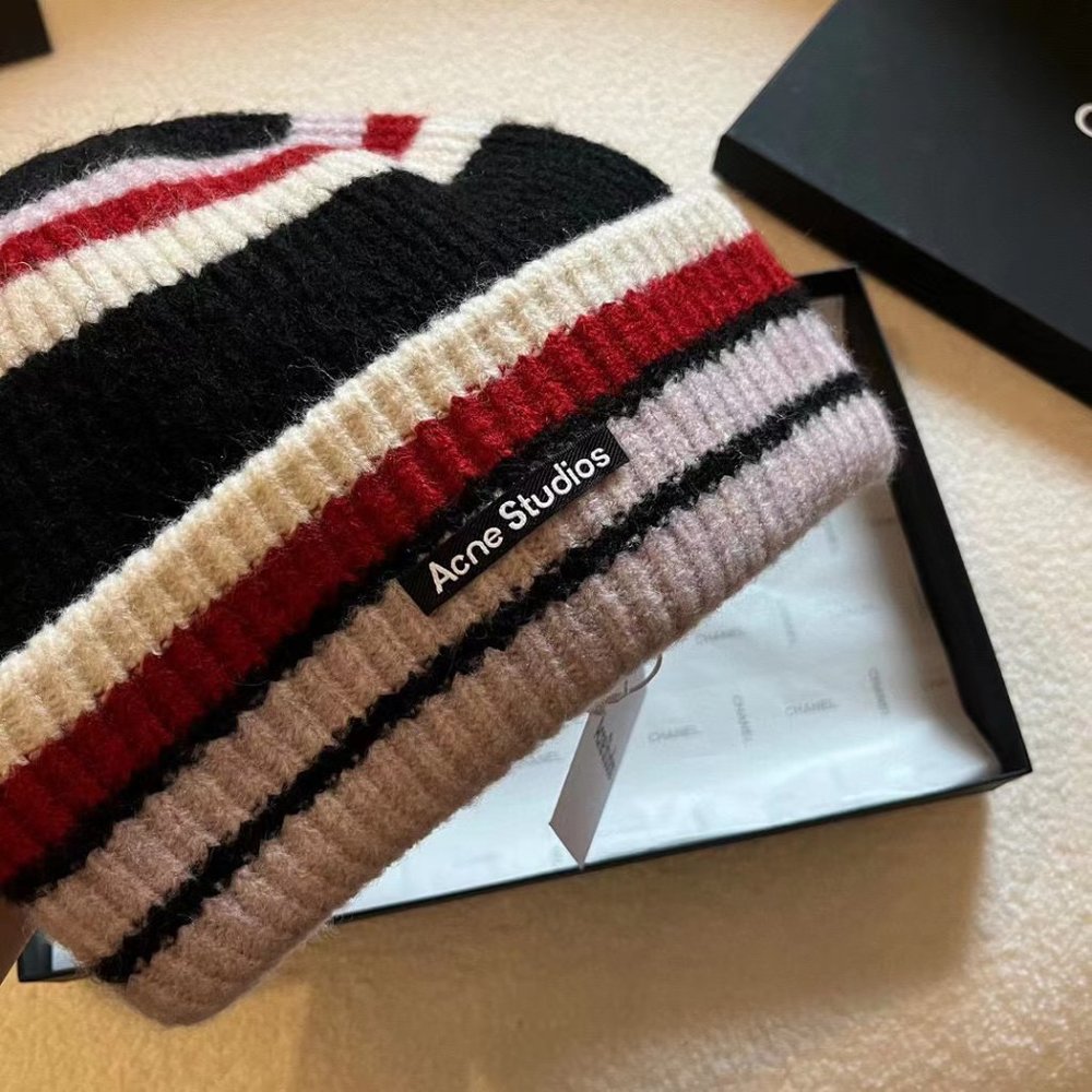 NEW Acne Studio striped hat